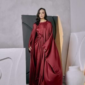 MEDINA ABAYA in Wine Red